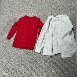 SO Red and Cream Knit Sweater Duo